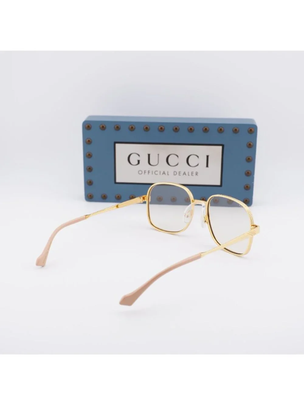 Gucci GG0788S 001 Square Sunglasses - Gold / Yellow
